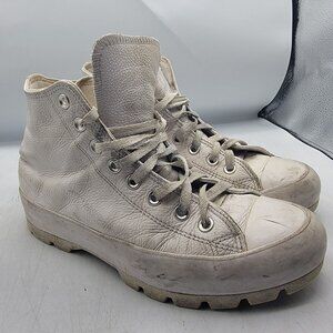 Converse Chuck Taylor All Star Womens 9 Triple White Hi Lugged Platform Shoes